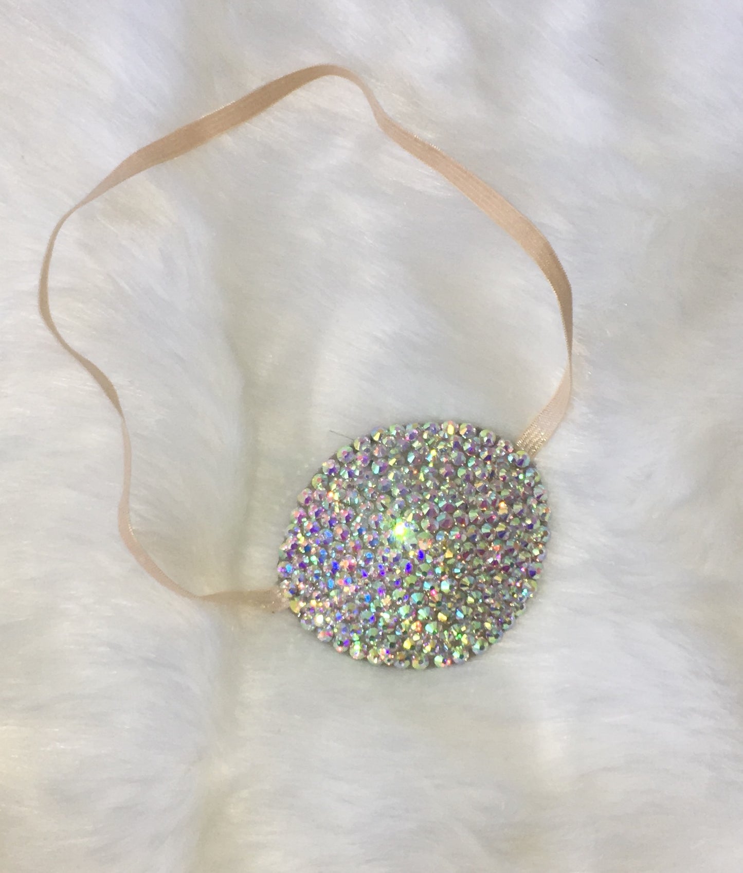 Nude/Skintone AB Crystal Bedazzled Eye Patch
