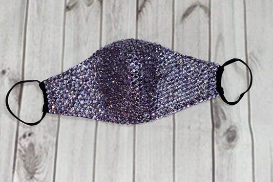 EXTRA Sparkly Bling Face Mask In Lilac & Crystal
