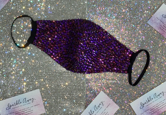EXTRA Sparkly Bling Face Mask In Amethyst & Cadbury Crystal