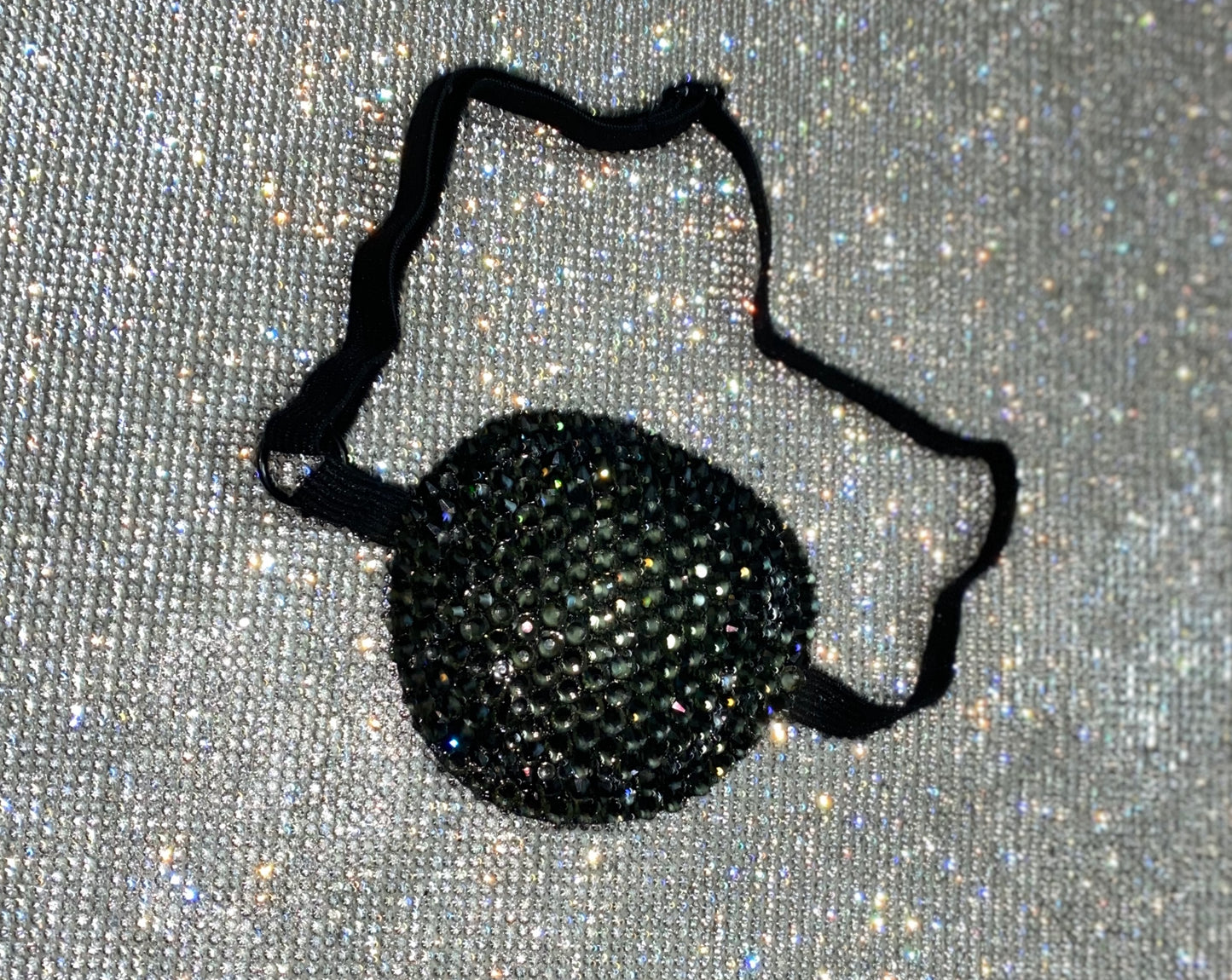 Black Padded Medical Patch In Black Diamonds Luxe Crystal Eye Patch