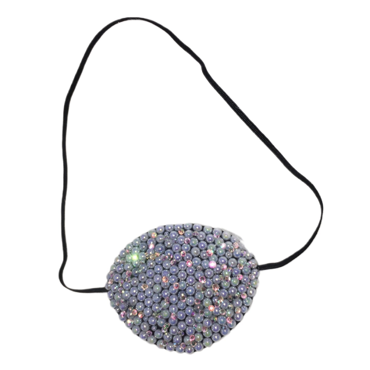 Black Eye Patch Bedazzled In AB Pearls & Crystals