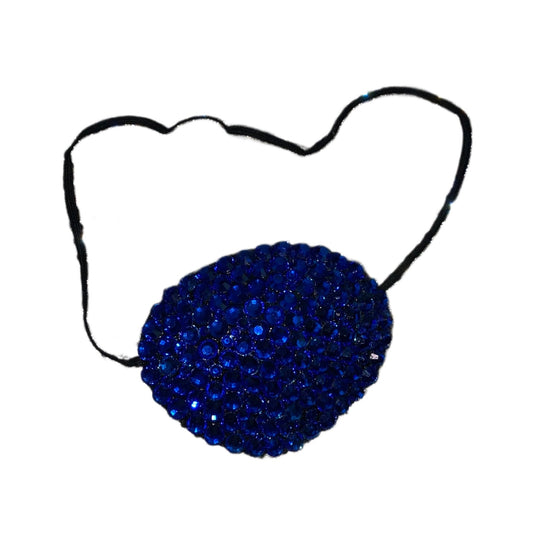 Black Eye Patch Bedazzled In Sapphire Blue Crystal