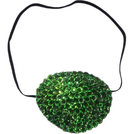 Black Eye Patch Bedazzled In Peridot Green Crystal
