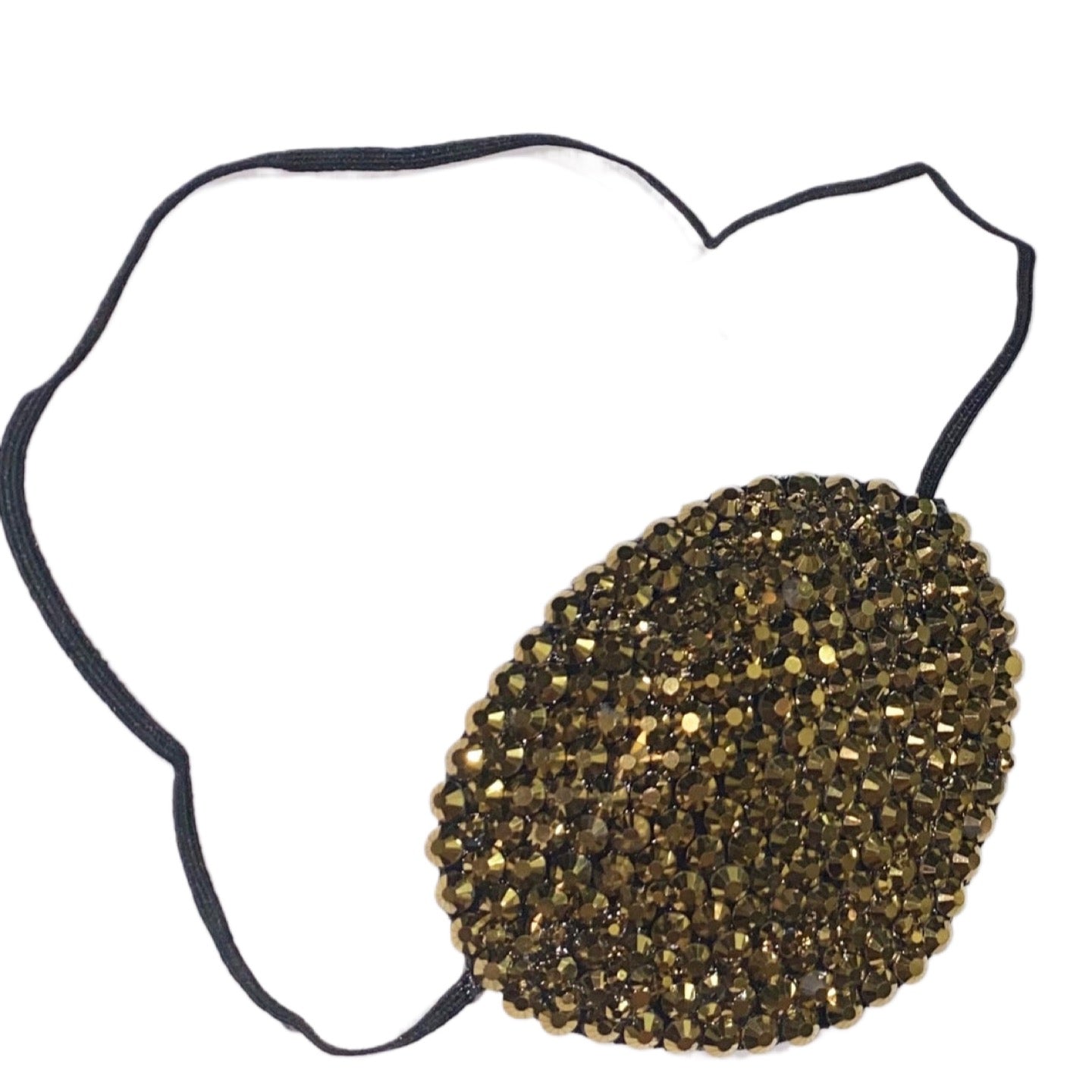 Black Eye Patch Bedazzled In 24k Gold Crystal