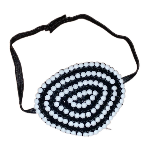 Black Eye Patch Black & White Circles Design Lux Crystal