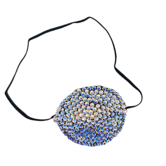 Black Eye Patch Bedazzled In Luxe Luminous Glow Crystals