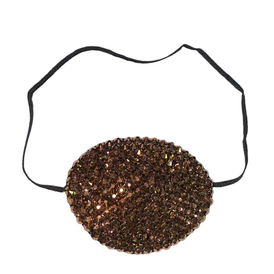 Black Eye Patch Bedazzled In Luxe Rose"Magic" Gold Crystal
