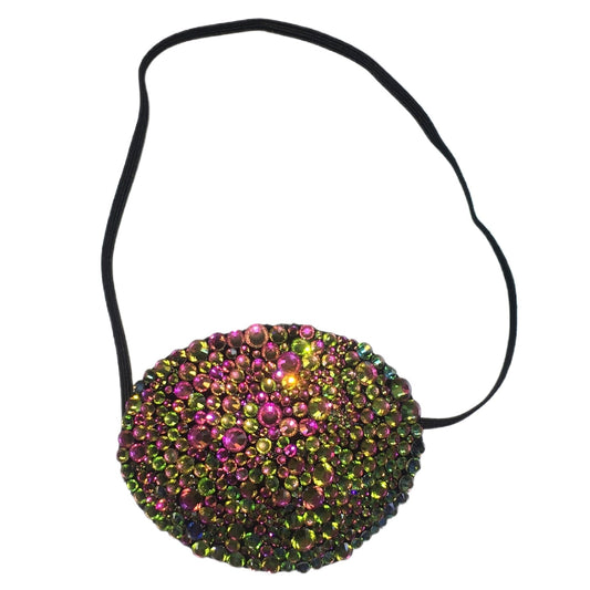 Black Eye Patch Bedazzled In Luxe Rainbow Mix Crystals