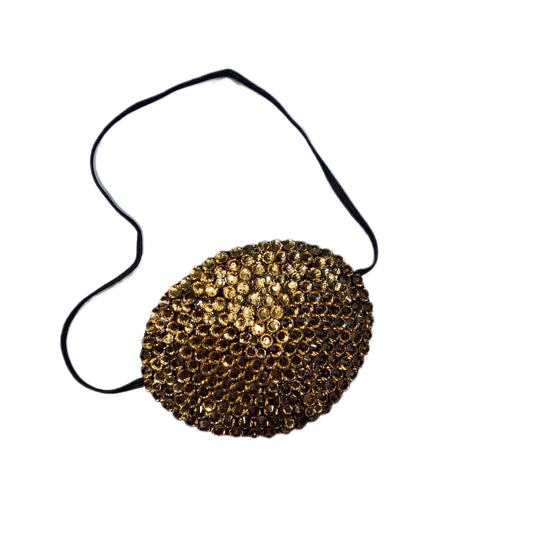 Black Eye Patch Bedazzled In Luxe Light Colorado Topaz Gold
