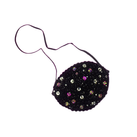 Black Eye Patch Bedazzled In Jet Black AB & Crystal