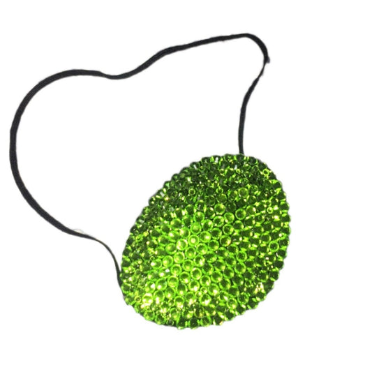 Black Eye Patch Bedazzled In Luxe Peridot Green Crystal