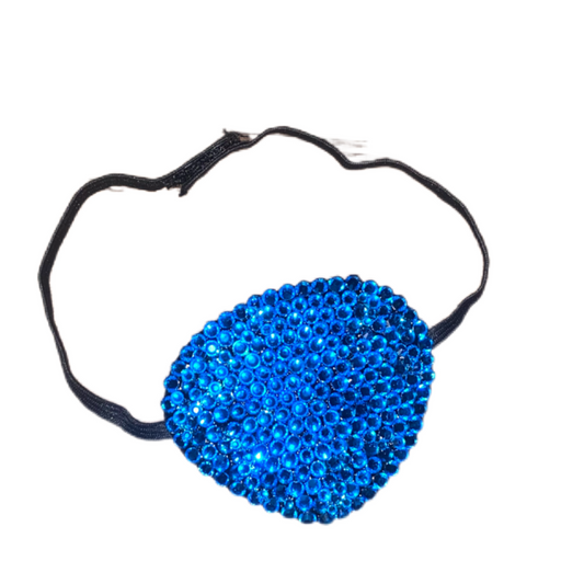 Black Eye Patch Bedazzled In Capri Blue Lux Crystal