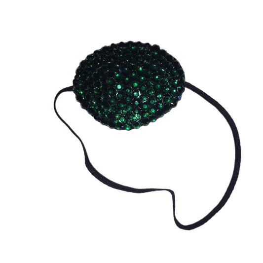 Black Eye Patch Bedazzled In Emerald Green Crystal