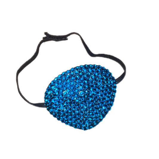Black Eye Patch Bedazzled In Teal/Blue Zircon Crystal