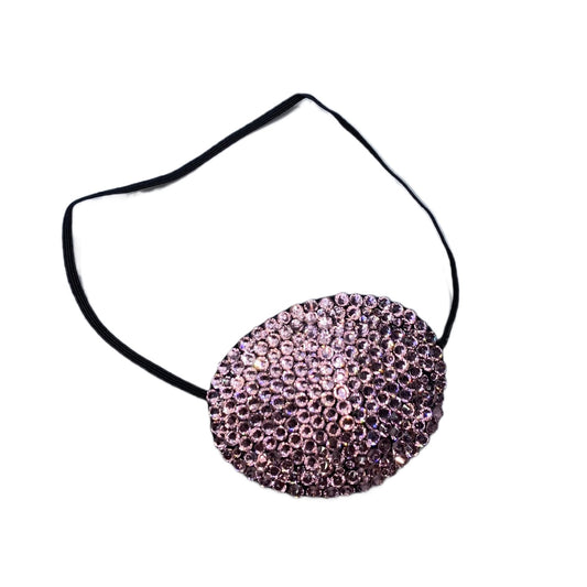Black Eye Patch Bedazzled In Luxe Crystal Light Rose Pink