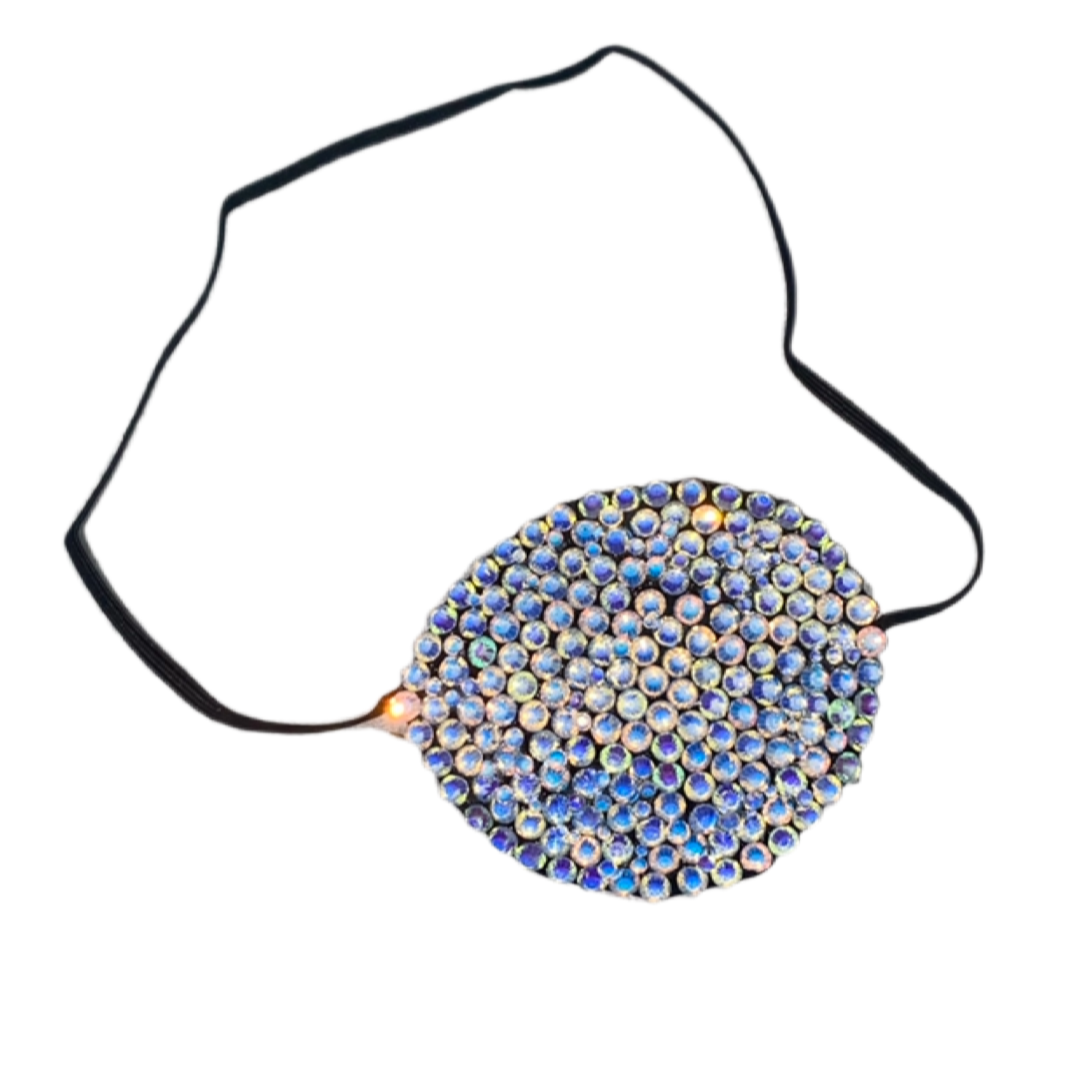 Black Eye Patch Bedazzled In Luxe Luminous Glow Crystals