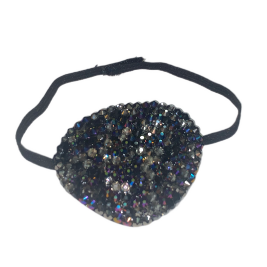 Black Eye Patch Bedazzled In Luxe Black Mix Crystals