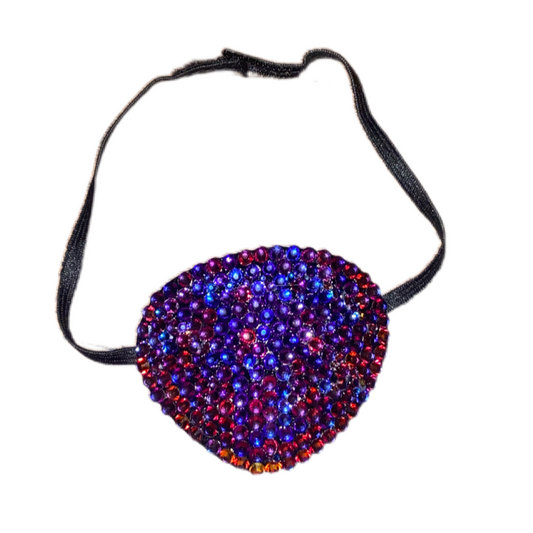 Black Eye Patch Bedazzled In Meridian Blue Lux Crystal