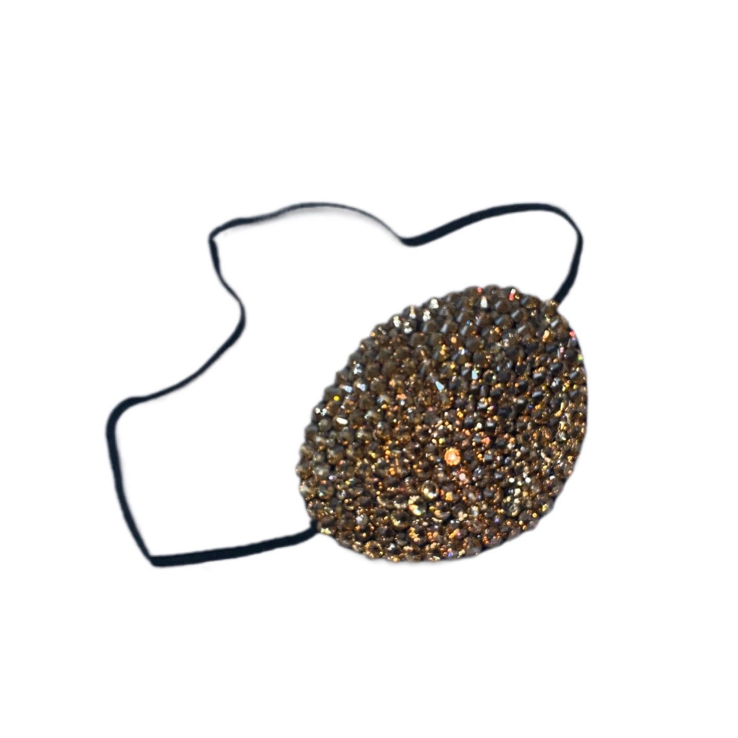 Black Eye Patch Bedazzled In Luxe Gold Crystals
