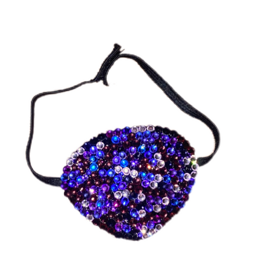 Black Eye Patch Bedazzled In Luxe Purple Mix Crystals