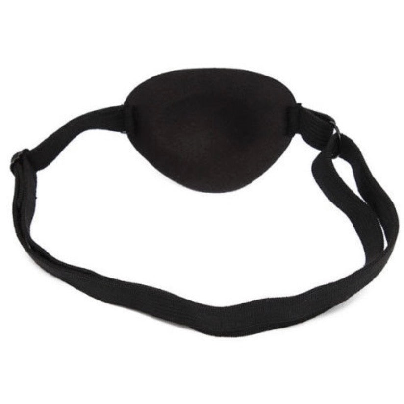 Black Padded Medical Patch In Meridian Blue Luxe Crystal Eye Patch