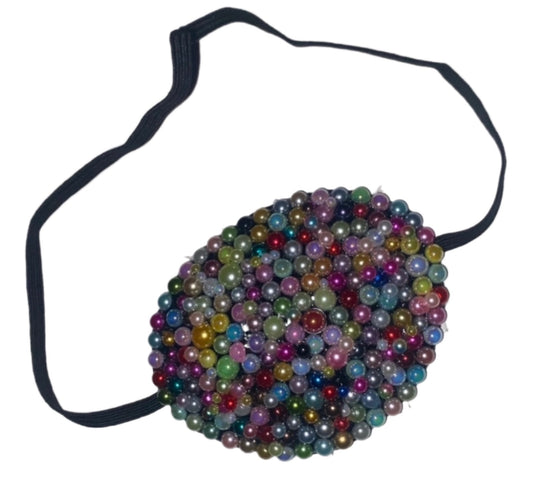 Black Eye Patch Bedazzled In Candy Mix Pearls