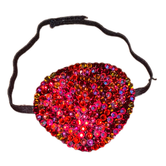 Black Eye Patch Bedazzled In Luxe Red Mix Crystals
