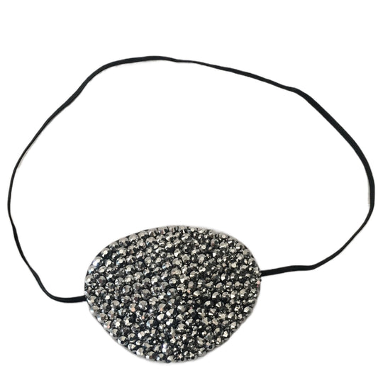 Black Eye Patch Bedazzled In Silver Platinum Crystal