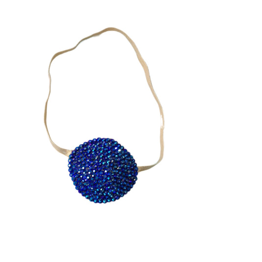 Nude/Skintone Sapphire Blue AB Crystal Bedazzled Eye Patch