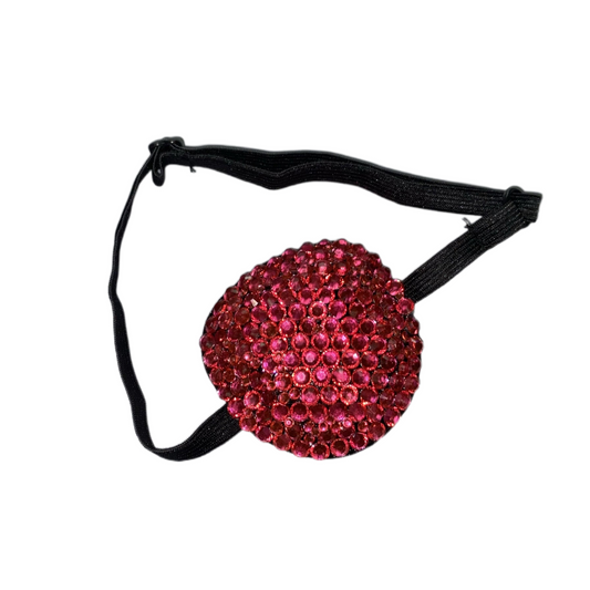 Black Padded Medical Patch In Hot Pink Crystal Eye Patch