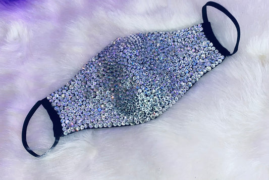 EXTRA Sparkly Bling Face Mask In  Crystal