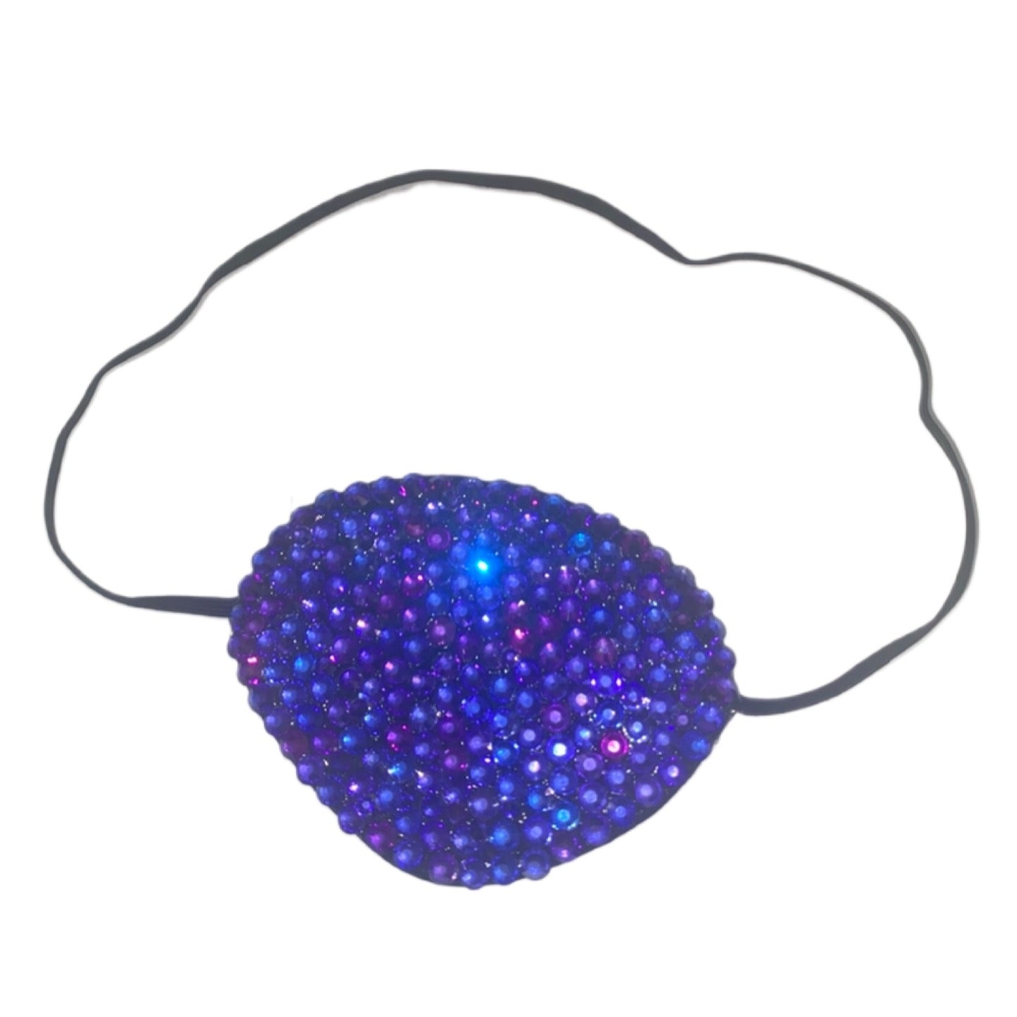 Black Eye Patch Bedazzled In Cadbury Purple Luxe Crystal