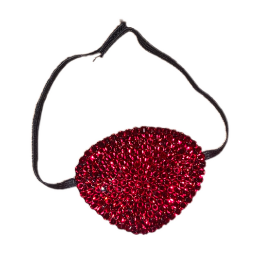 Black Eye Patch Bedazzled In Luxe Garnet Red Crystal