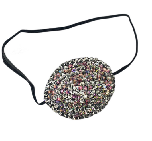 Luxe Black Eye Patch Bedazzled In Crystal & Crystal AB