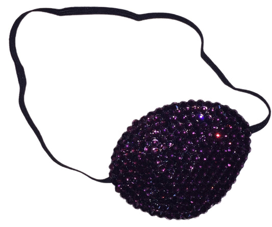 Black Eye Patch Bedazzled In Luxe Amethyst Purple Crystal