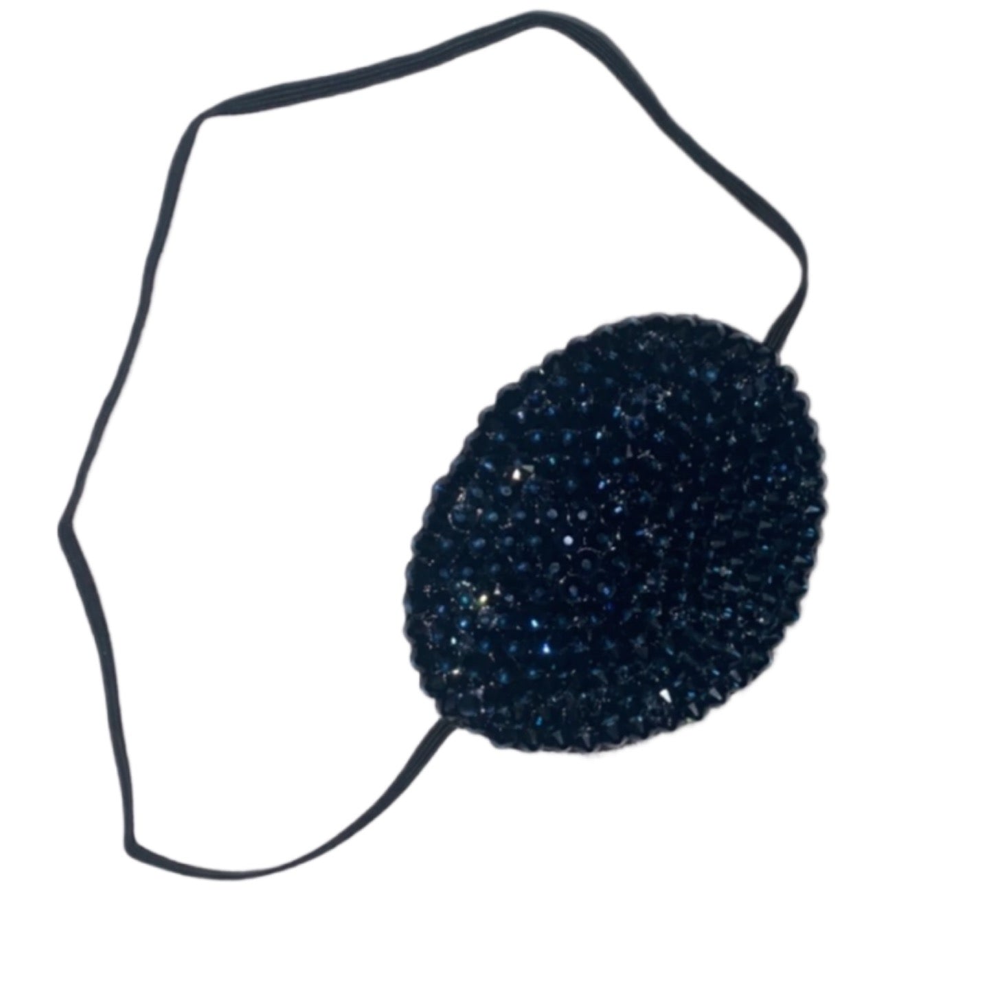 Black Eye Patch Bedazzled In Lux Montana Navy Blue Crystal