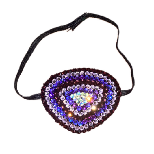 Black Eye Patch Bedazzled In Luxe Purple Circles Crystal