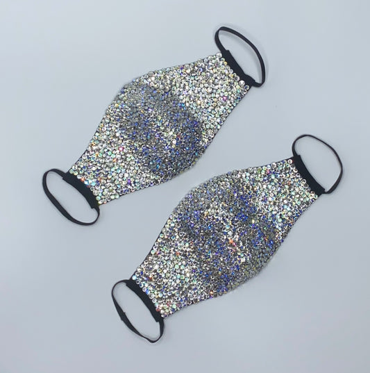 EXTRA Sparkly Bling Face Mask In Crystal & Moonstone
