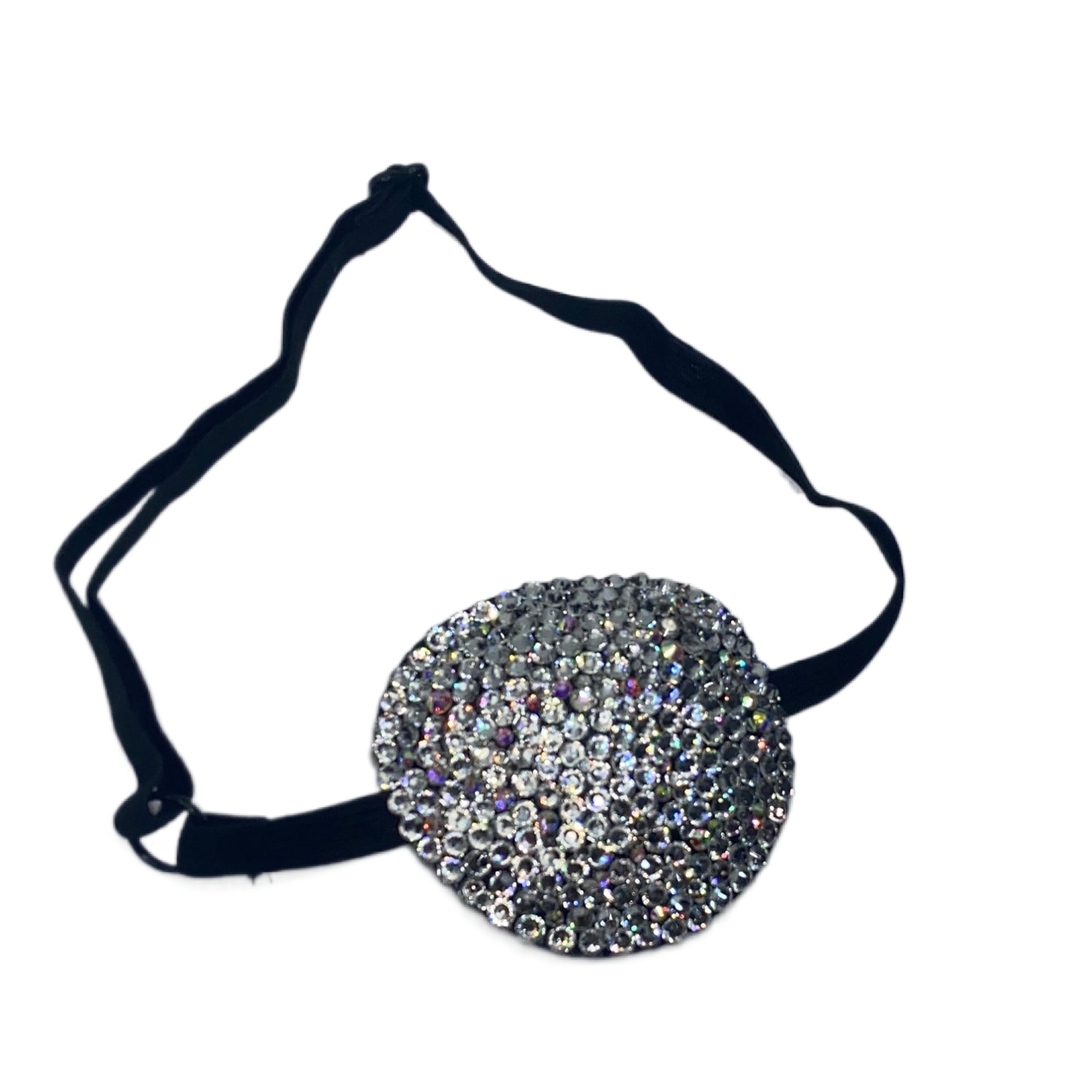 Black Padded Medical Patch In Luxe Crystal & AB Bedazzled Eye Patch