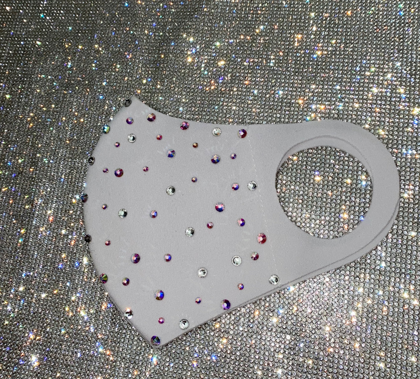 Pretty Crystals Scatter White Face Mask
