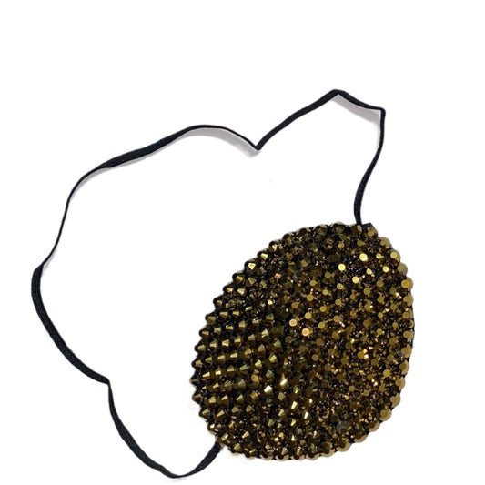 Black Eye Patch Bedazzled In 24k Gold Crystal