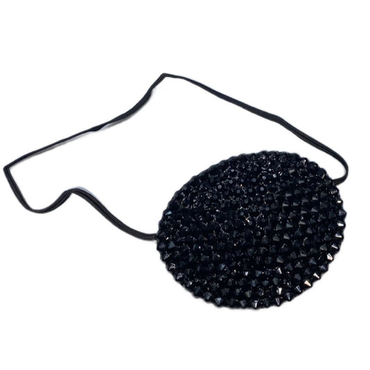 Black Eye Patch Bedazzled In Luxe Jet Black Crystal