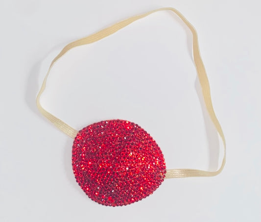 Nude/Skintone Siam Red Crystal Bedazzled Eye Patch